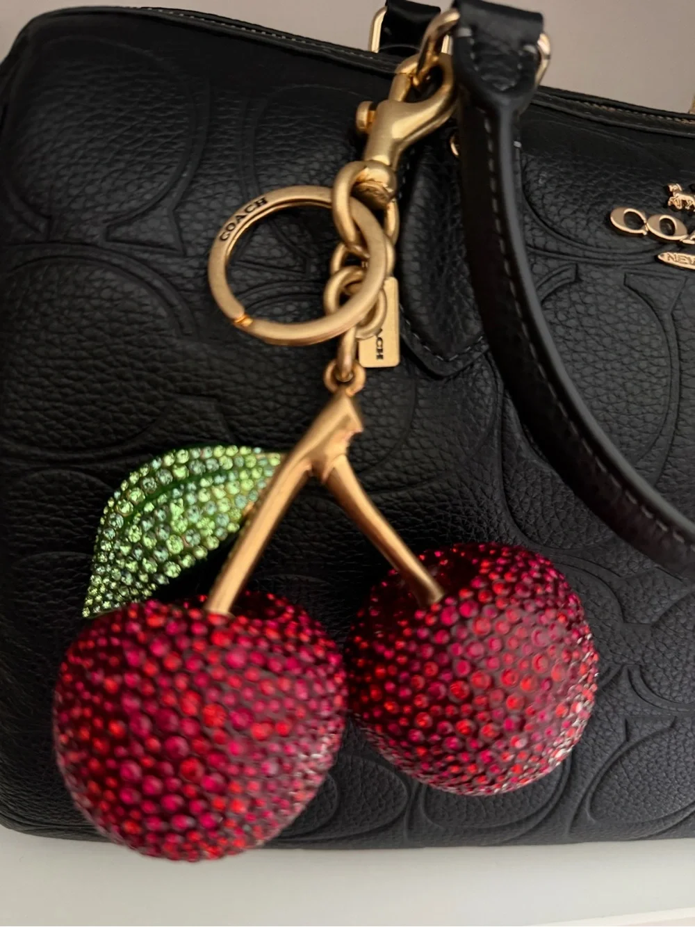Coach Large Crystal Cherry Charm Orig $295 BEAUTIFUL! 🍒 - Picture 3 of 3